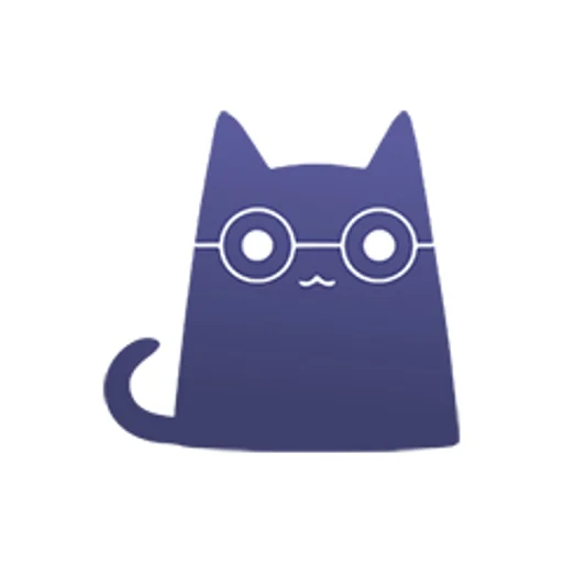Clash Verge 的应用图标,一只戴圆框眼镜的深蓝色猫
